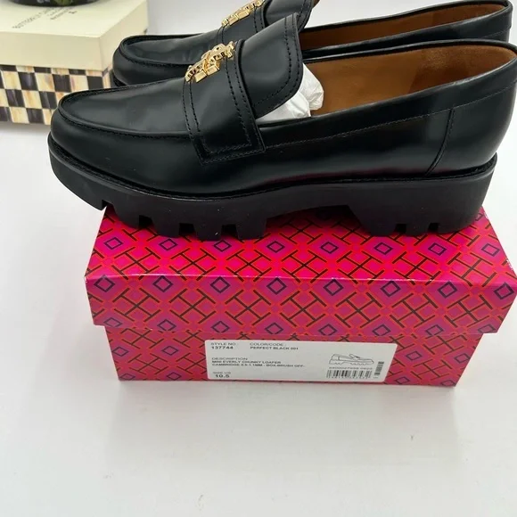 Women's Tory Burch Everly chunky leather loafers size 10.5 US - Picture 8 of 10